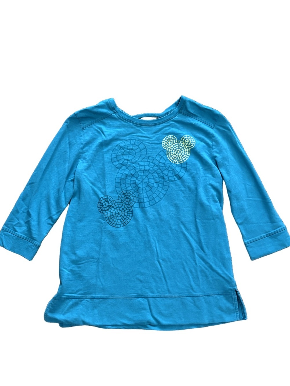 Disney Parks - Mickey Mouse icon design - teal blue - 3/4 sleeves- large